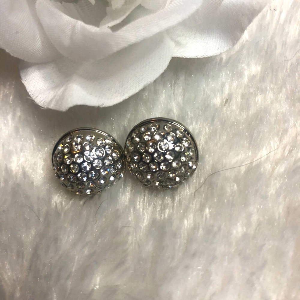 4/$20 large silver stud earrings